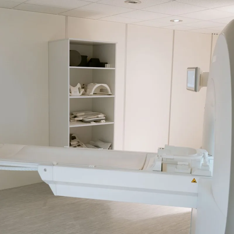 MRI scanner suite in a diagnostic imaging clinic