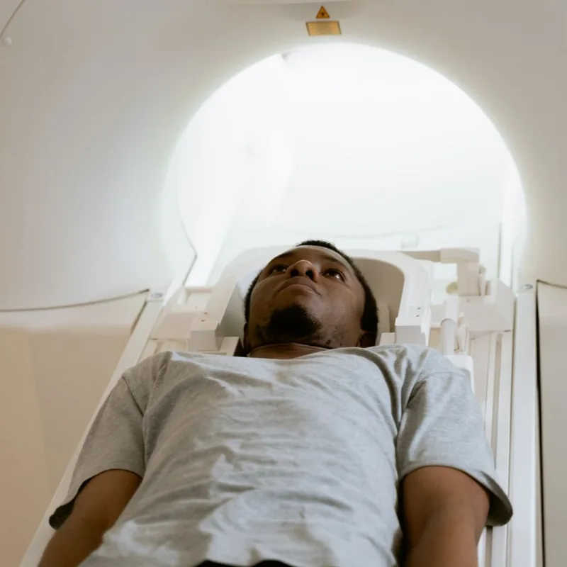 MRI scanner suite in a diagnostic imaging clinic