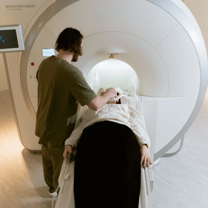 MRI scanner suite in a diagnostic imaging clinic