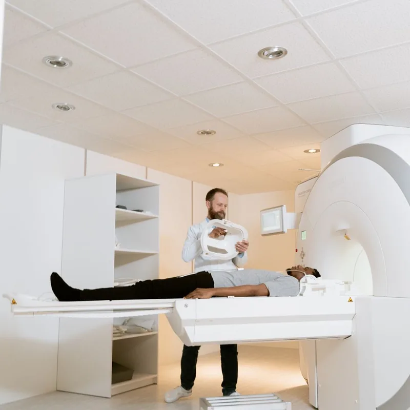 MRI scanner suite in a diagnostic imaging clinic