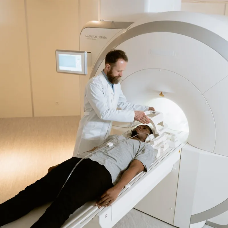 MRI scanner suite in a diagnostic imaging clinic