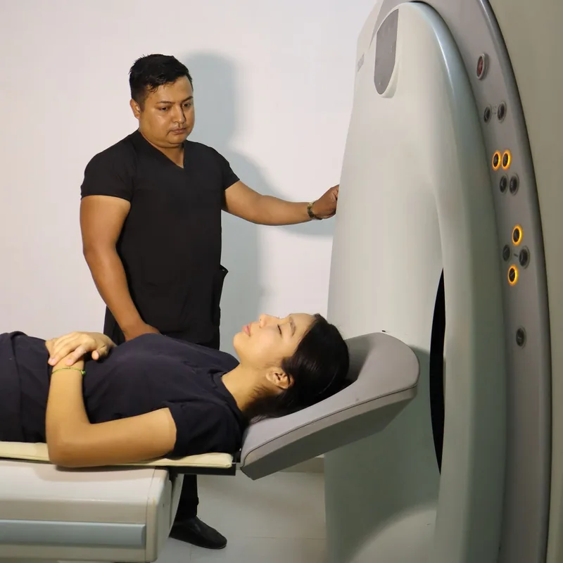 MRI scanner suite in a diagnostic imaging clinic