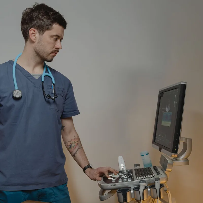 Ultrasound machine in a diagnostic imaging clinic