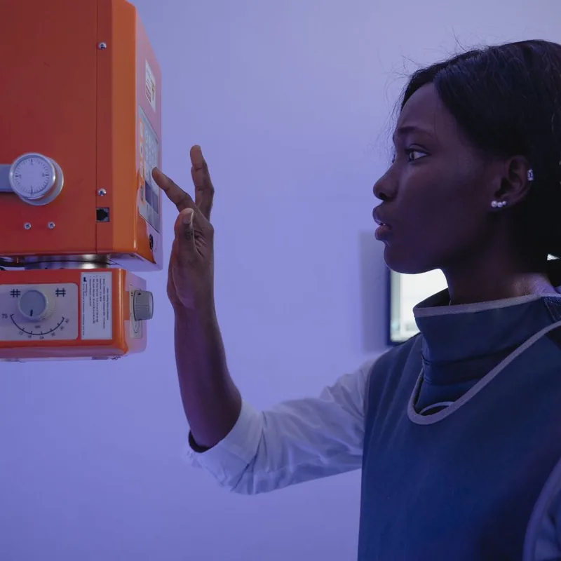 X-ray room equipment in a diagnostic imaging clinic